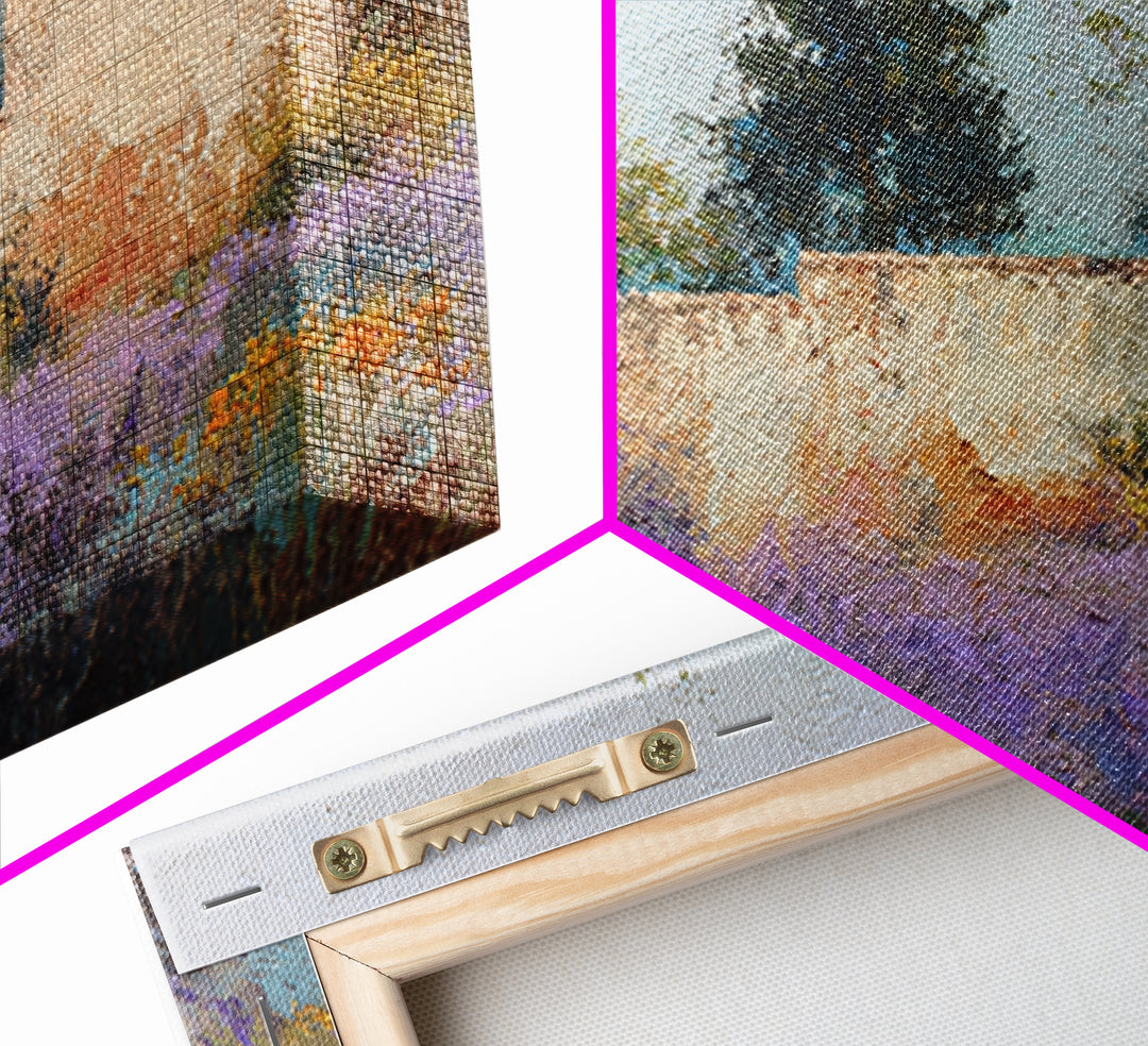 Oversized Lavender Field Framed Canvas Print, Above Bed Art, Room Decor, Bedroom Decor, Oil Painting, Serenity, Large Wall Art, ABA-3x2-47