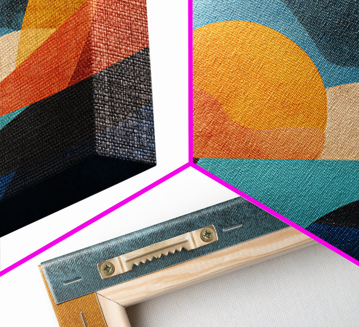 Abstract Sunrise Geometry Canvas Print, Above Bed Art, Sage Green Wall Art, Bedroom Decor, Fine Art, Serenity, Modern Decor, ABA-3x2-48