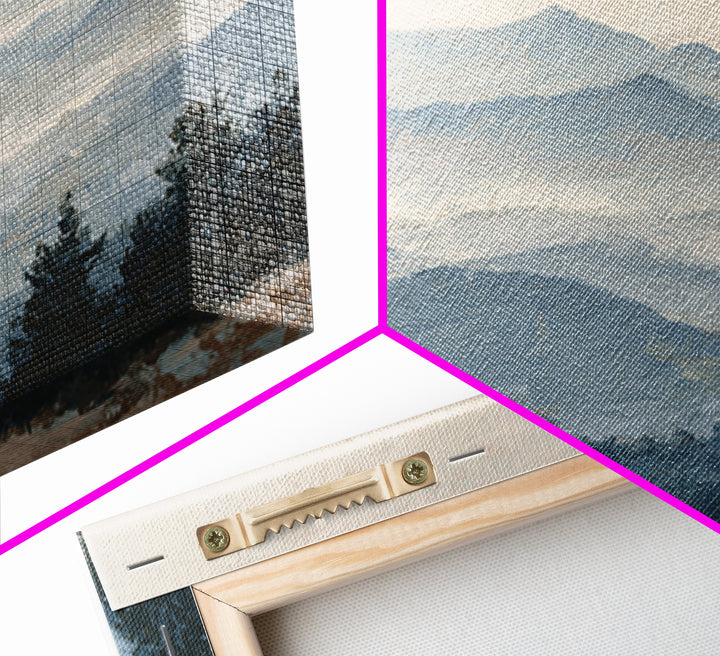 Panoramic Misty Mountain Landscape Canvas Print, Above Bed Art, Living Room Wall Art, Bedroom Decor, Fine Art, Serenity, ABA-3x2-53