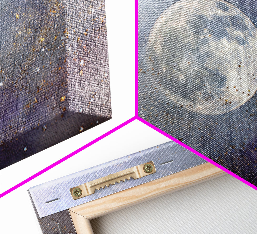 Subtle Celestial Scene Canvas Print, Above Bed Art, 3 Piece Wall Art, Bedroom Decor, Oil Painting, Serenity, Textured Painting, ABA-3x2-89