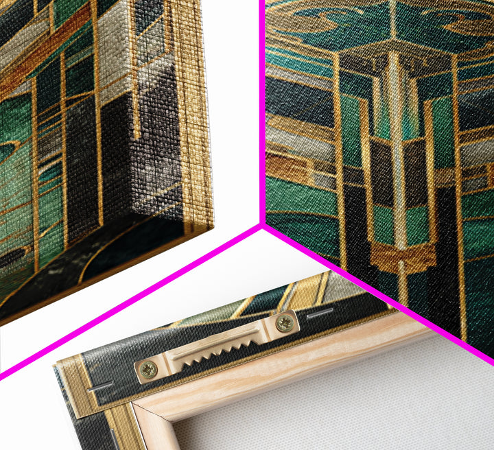 Luxury Cocktail Glass Canvas Print, Art Deco Art, Removable Wallpaper, Living Room Decor, Abstract Art, Glamour, Luxury Decor, ADA-1x3-41