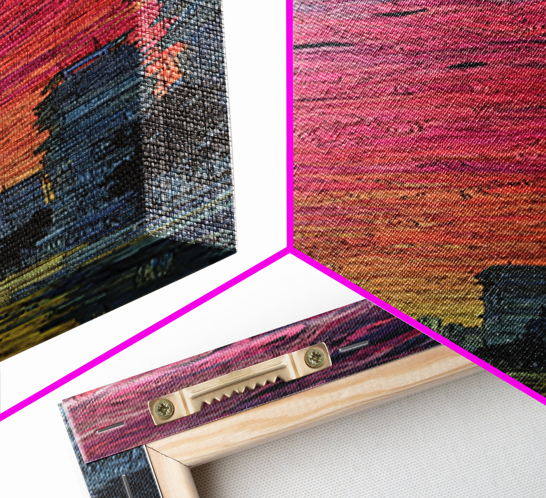 Dramatic Sunset City Skyline Canvas Print, Urban Wall Art, Modern African Inspired Decor, Moody Skyscraper Living Room Art