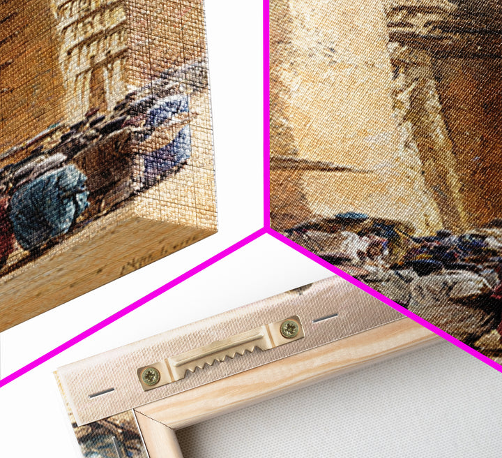Djenne Mosque Street Wall Art, Mali Mud Brick Architecture Canvas Print, African Culture Decor, Sahel Travel Poster Artwork