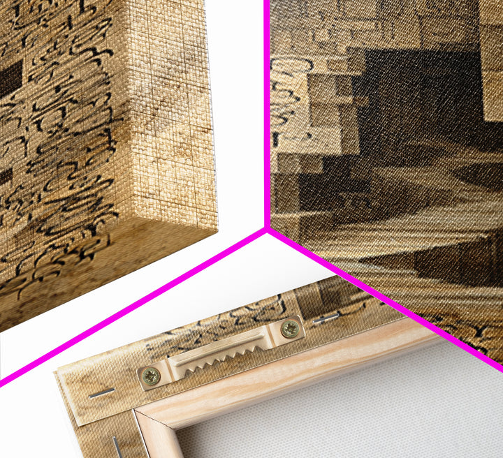 Ancient African Doorway Glyph Wall Art, Stone Stair Passage, Architectural Script Canvas, Cultural Decor, Mystical Tribal Print