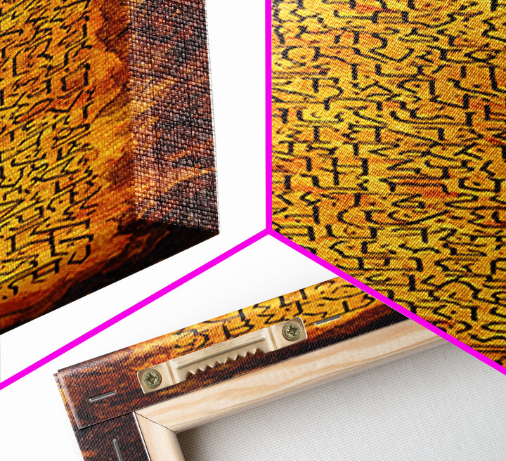Rust Orange Carved Glyph Canvas Print, Ancient African Inspired Symbols, Earth Tone Wall Decor, Tribal Culture Art Print