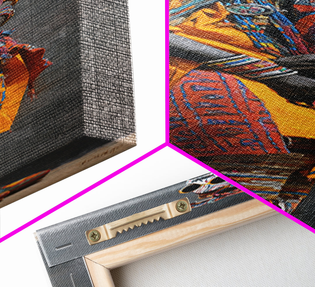 Stylish African Nomad In Yellow Robe Canvas Print, Modern Afrocentric Portrait Wall Decor, Black Culture Art For Living Room