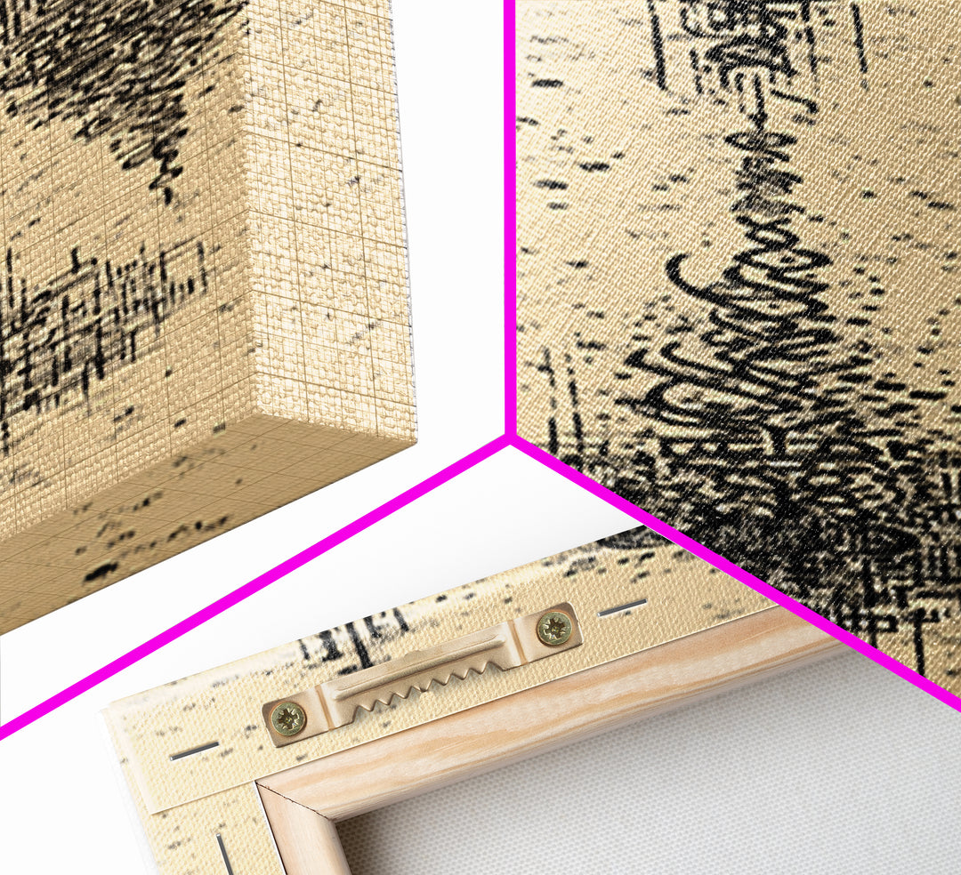 Abstract African Tribal Totem Wall Art, Beige Black Ink Symbols, Afrocentric Decor, Modern Ethnic Vertical Canvas Print Decor