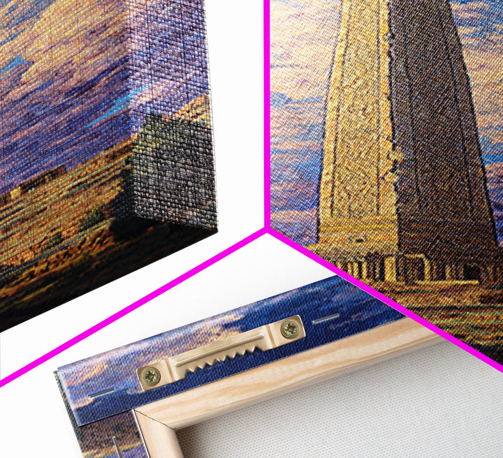 Ancient Obelisk Monument Landscape Wall Art, Egyptian Inspired Canvas Print, Dreamy Sky Home Decor, Historic Travel Poster