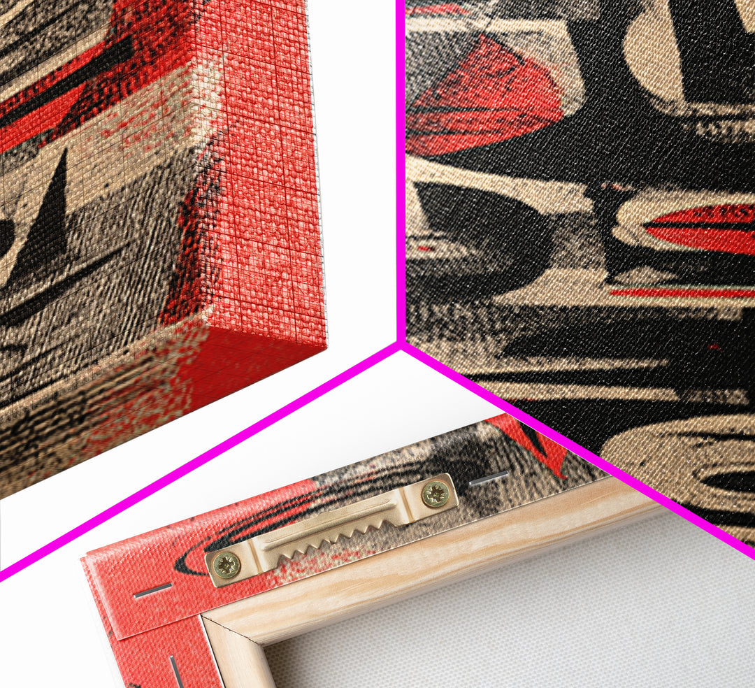 Red Black Abstract Tribal Symbols Wall Art, Modern African Canvas Print, Grunge Geometric Poster, Bold Afrocentric Decor