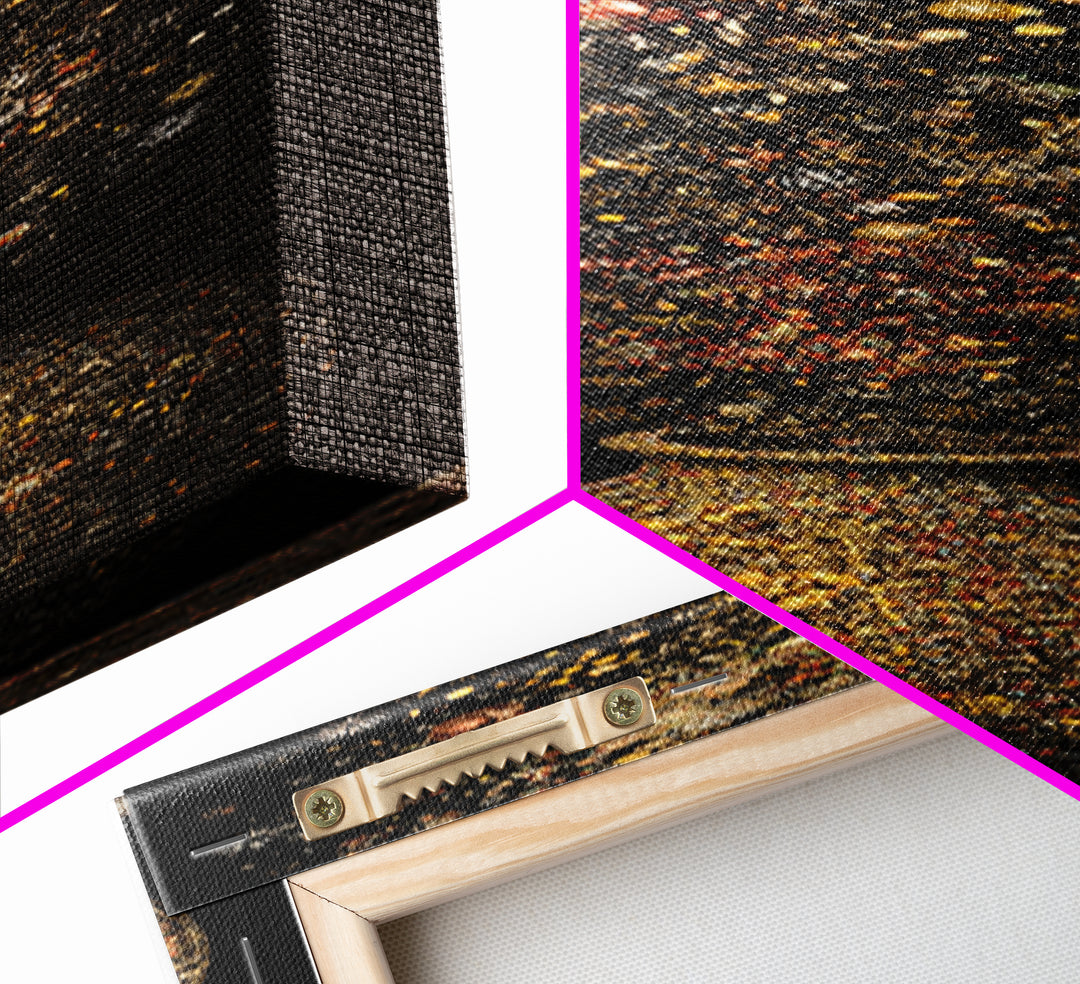 Golden Cosmic Vase With Sparkling Stardust, Canvas Print, Abstract Wall Art, Luxury Home Decor, Elegant Statement Artwork
