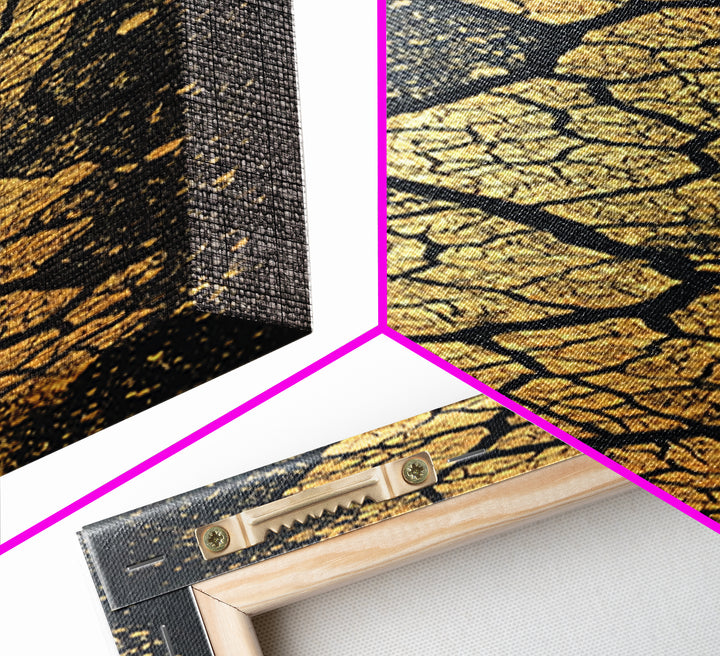 Gold Cracked Earth African Wall Art, Abstract Texture Canvas Print, Black And Gold Design, Modern Statement Home Decor Gift