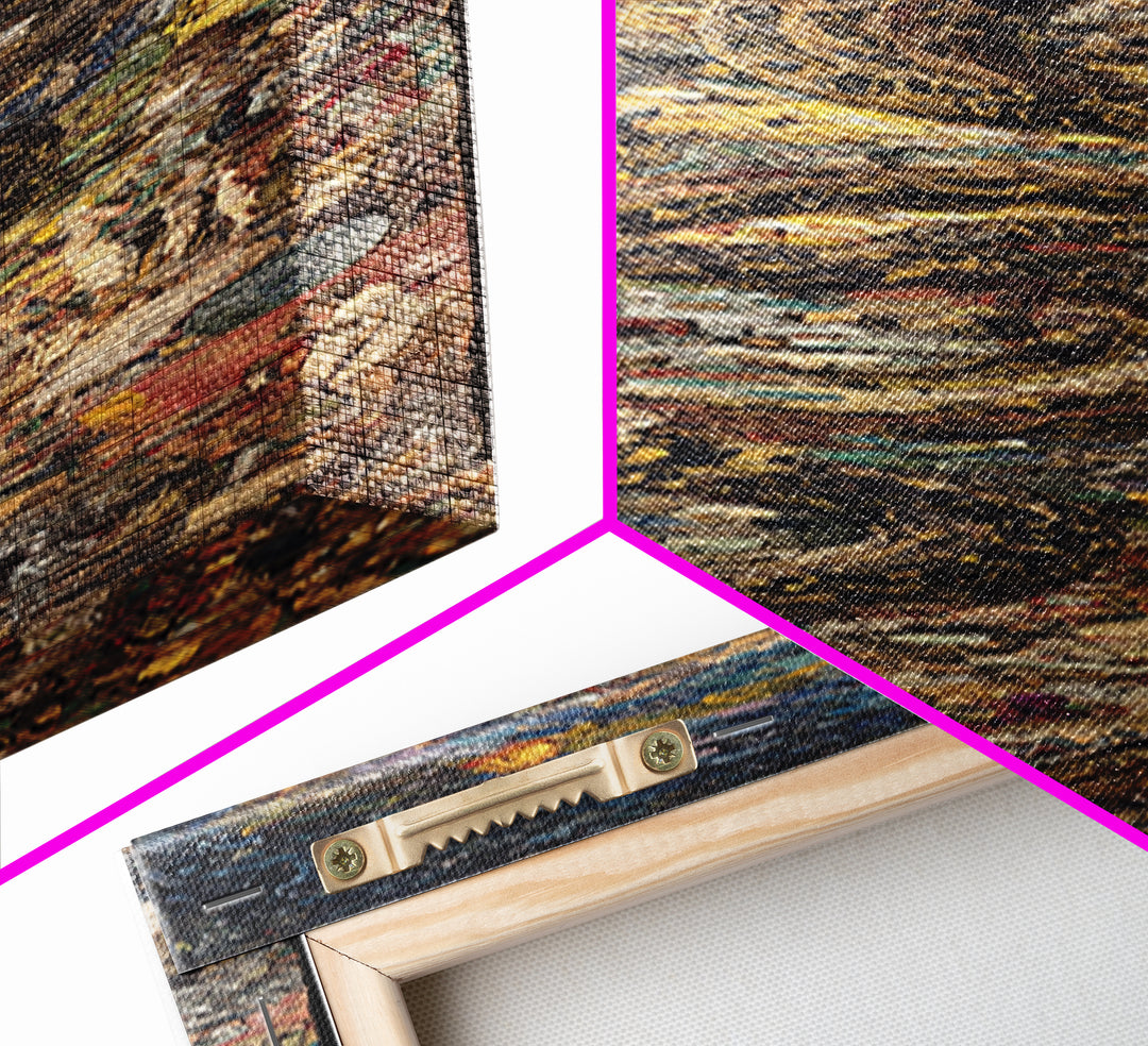 Textured Serpent In Ancient Ruins Canvas Print, Mystical Wall Art, Abstract Painting, Unique Statement Decor For Home Gift