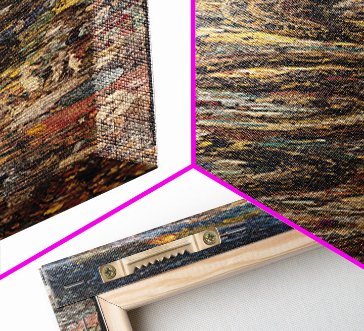 Textured Serpent In Ancient Ruins Canvas Print, Mystical Wall Art, Abstract Painting, Unique Statement Decor For Home Gift