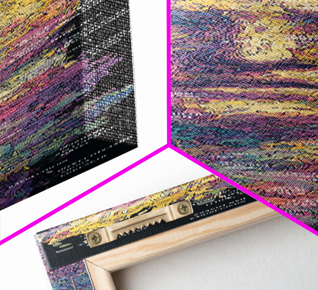 Blindfolded Abstract Face In Gold And Violet, Canvas Print, Modern Black Art, Afrocentric Decor, Contemporary Wall Art Gift