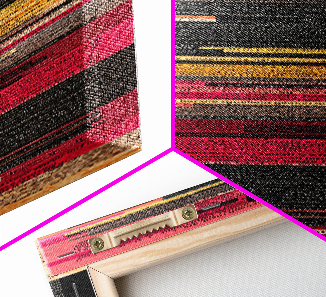Layered Red Black Text Collage Abstract, Canvas Print, Modern Wall Art, Afrocentric Decor, Contemporary Office Decor Gift