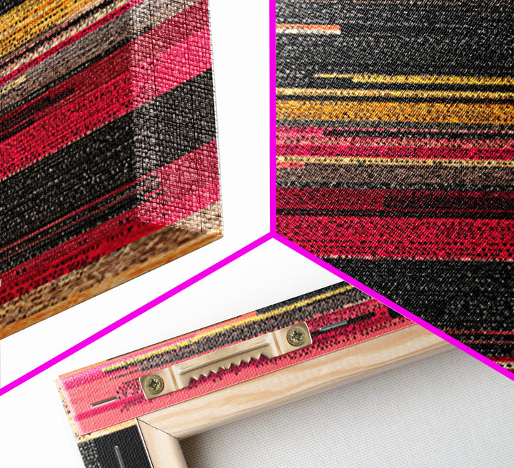 Layered Red Black Text Collage Abstract, Canvas Print, Modern Wall Art, Afrocentric Decor, Contemporary Office Decor Gift