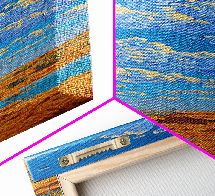 Bright Blue Sky Over Savanna Framed Canvas Print, African Landscape Wall Art, Safari Decor, Rustic Nature Home Decor Gift