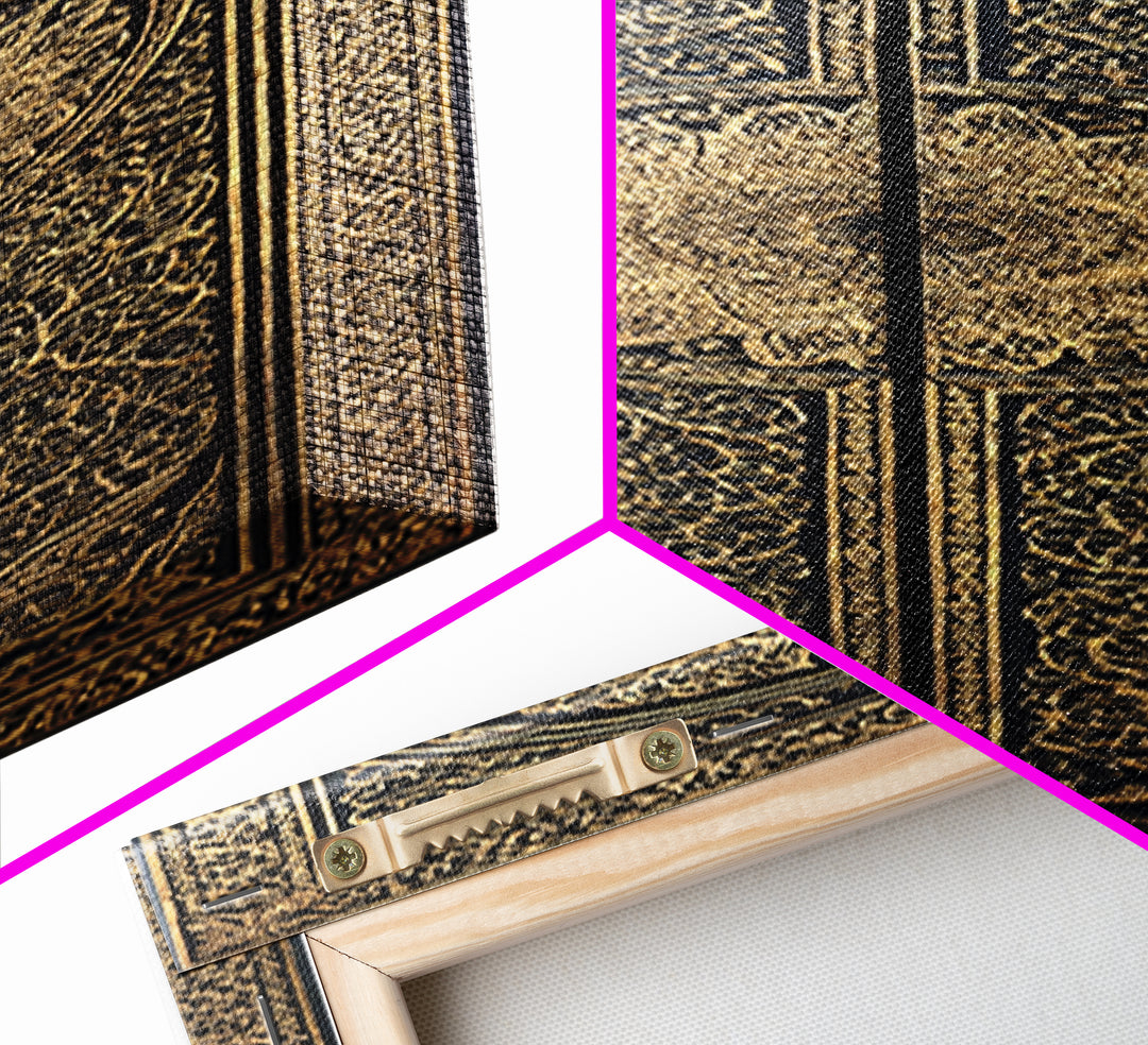 Black Gold Ornate African Door Panels Canvas Print, Tribal Pattern Wall Art, African Home Decor, Cultural Wall Decor Gift