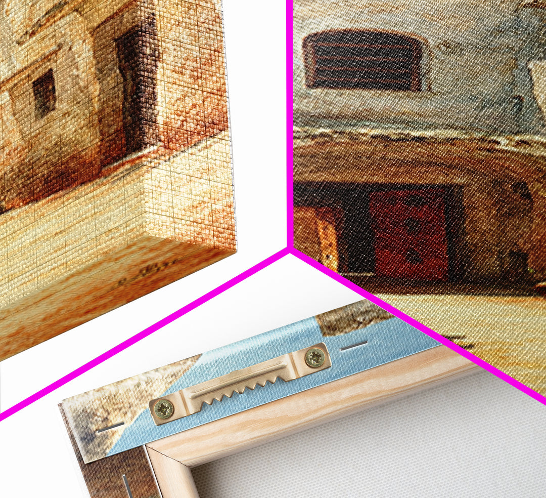 Weathered Medina Passage Wall Art, Moroccan Alley Canvas Print, African Travel Decor, Rustic Neutral Home Decor Gift Print