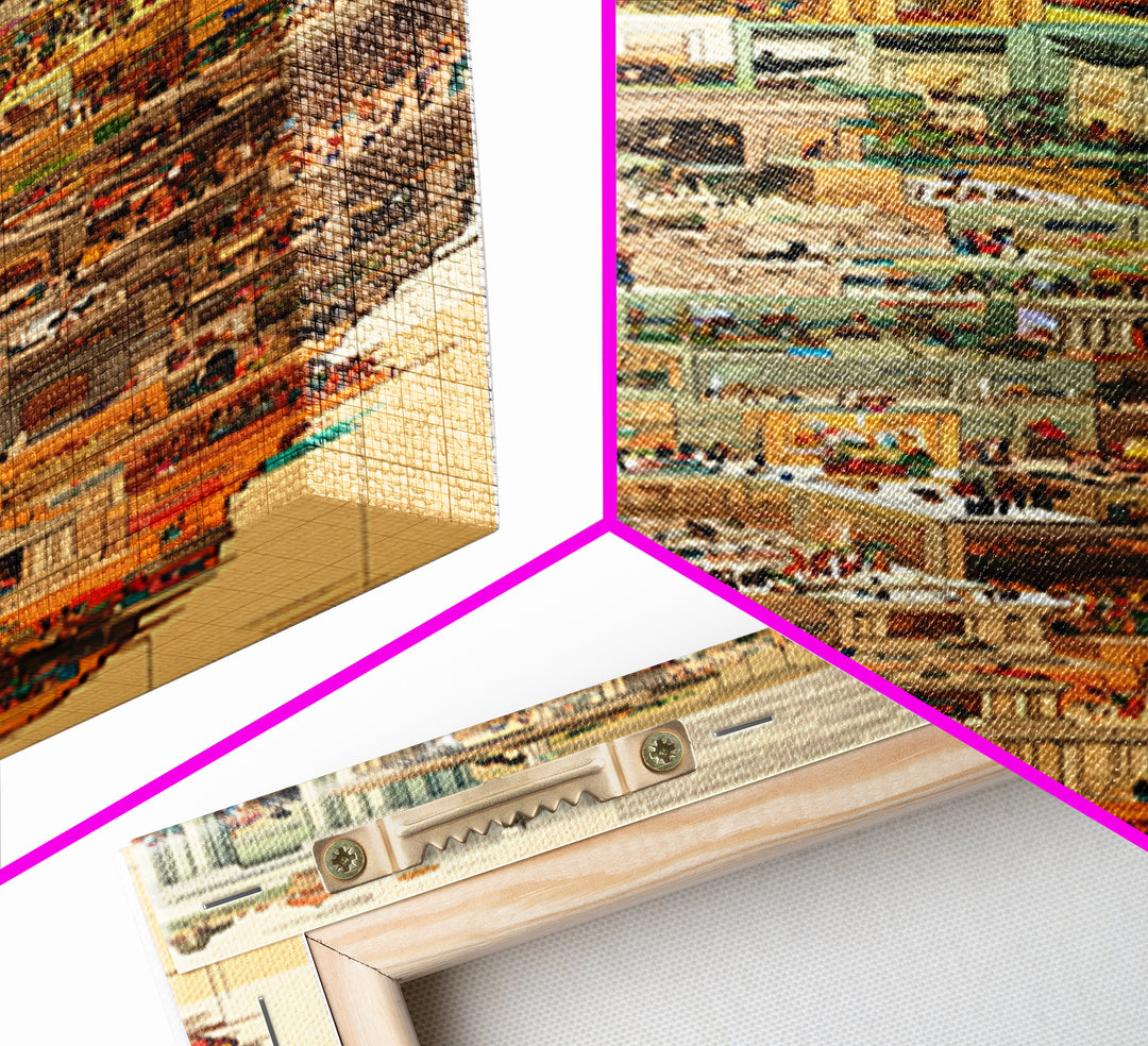 Ancient Egyptian City Collage Wall Art, African Culture Art Print, Historic Temple Poster, Travel Inspired Home Decor, Gallery Art