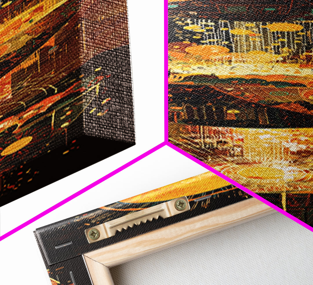 Glowing Solar City And Floating Worlds Canvas Print, Afrofuturism Decor, African Inspired Abstract, Modern Black Art, Statement Wall Decor