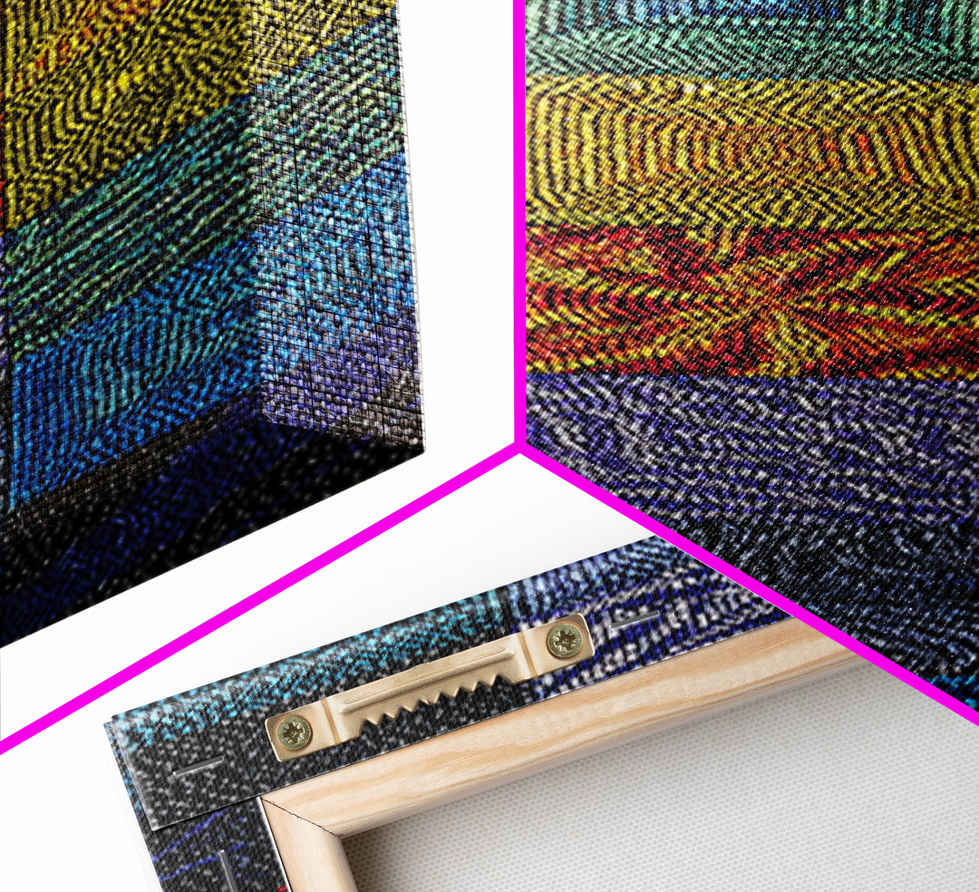 Blue Green African Quilt Patchwork Canvas Print, Abstract African Art, Textile Art, Boho Wall Decor, Modern Ethnic Home Decor