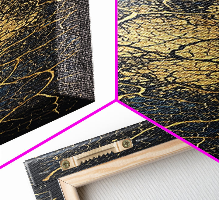 Gold Cracked Earth Abstract Wall Art, Kintsugi Texture Canvas, Modern African Decor, Earth Tone Art, Luxury Statement Piece