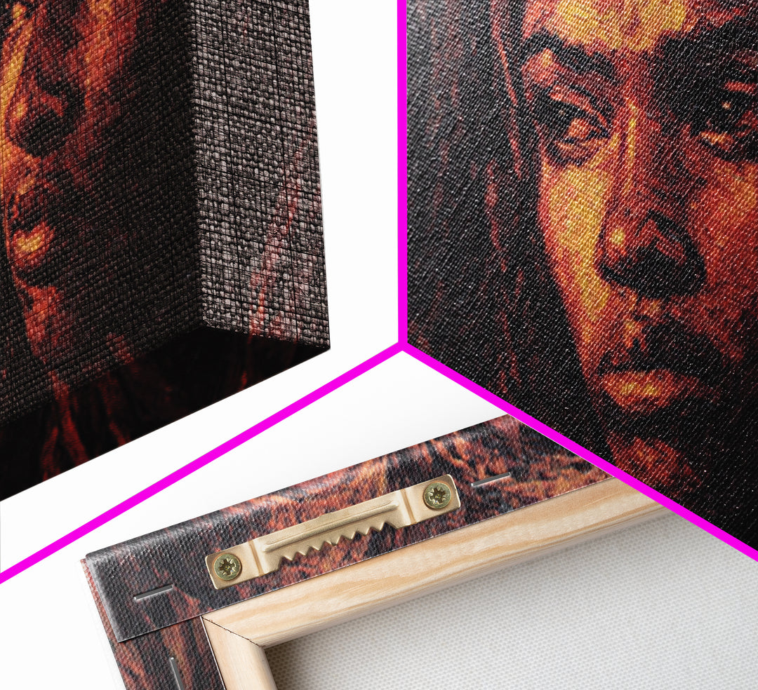 Three African Women Portrait Wall Art, Black Female Art, Afrocentric Decor, Burnt Orange Canvas, Elegant Cultural Home Decor Gift