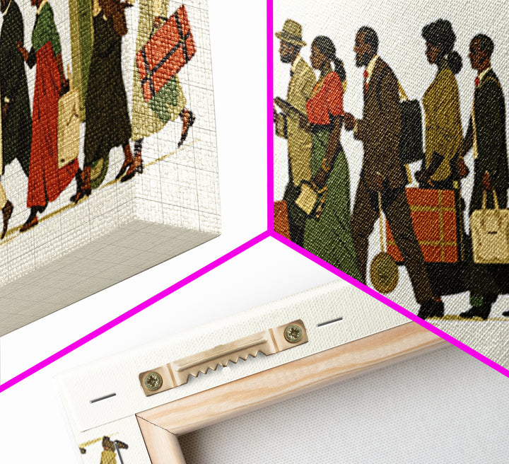 Elegant Black Travelers Procession Wall Art, African American Art, Black Culture Art Print, Heritage Portrait For Living Room