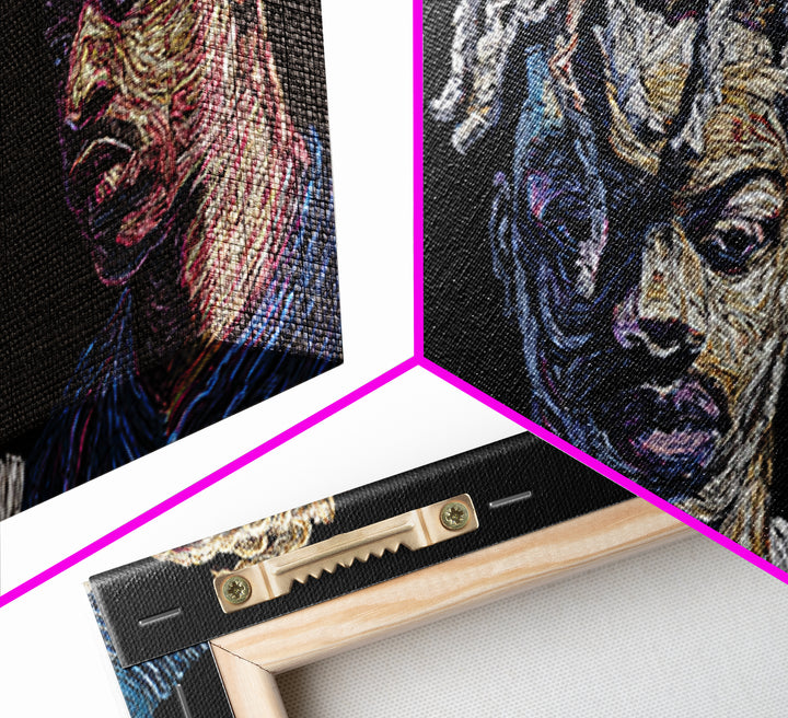 Textured Black Men Portrait Trio Wall Art, Contemporary African American Art, Urban Afrocentric Decor, Bold Canvas Print