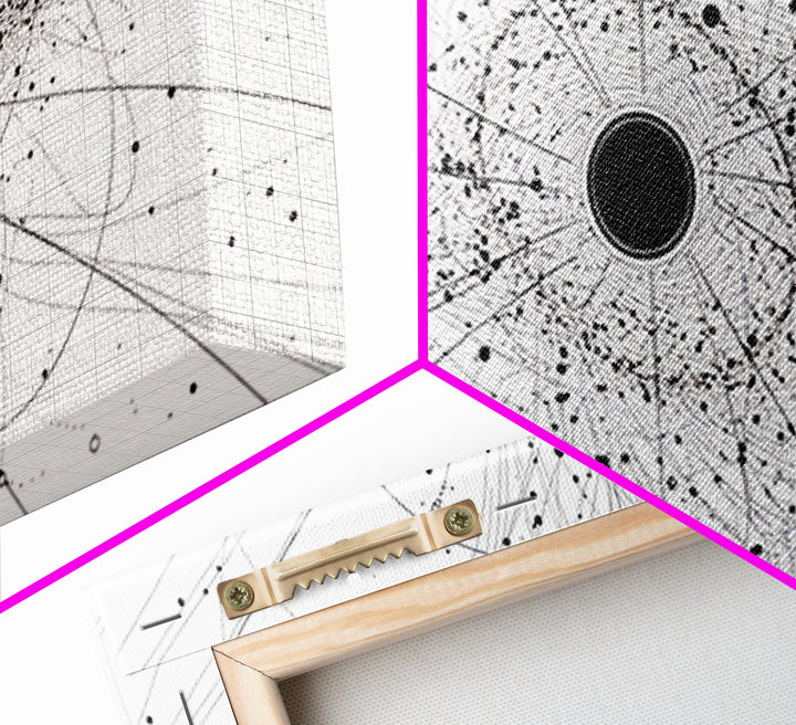 Minimal Black Hole Diagram Wall Art, Abstract Science Line Art, Modern Black And White Home Decor For Office Bedroom Gift