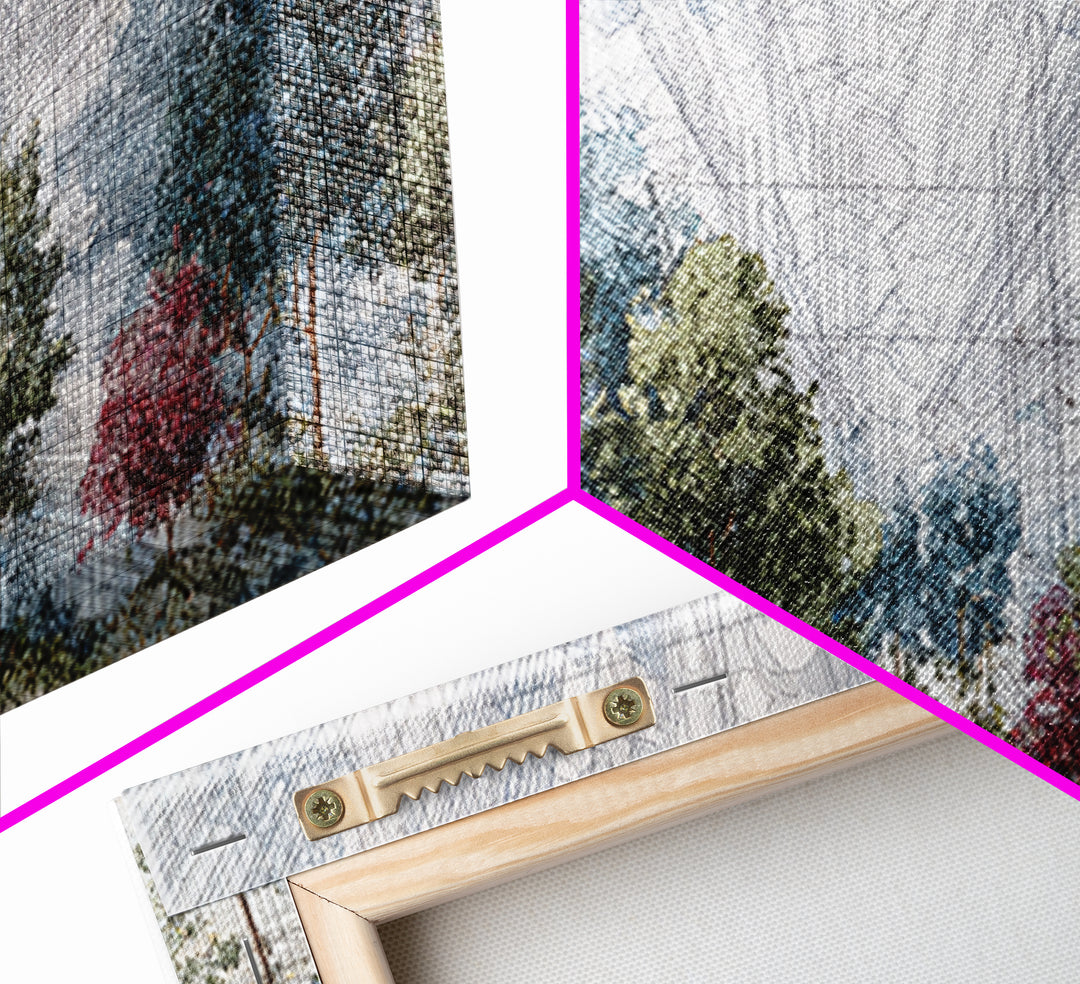 Abstract Urban Forest Canvas Print, Dreamy Nature Scene Art, Modern African Inspired Wall Decor, Blue Green Office Decor