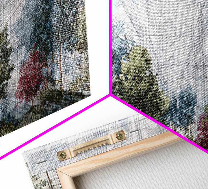 Abstract Urban Forest Canvas Print, Dreamy Nature Scene Art, Modern African Inspired Wall Decor, Blue Green Office Decor