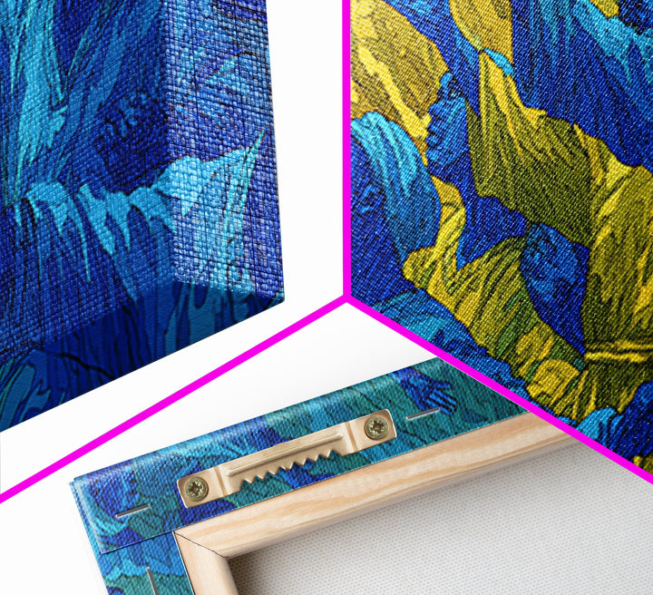Blue And Gold African Praise Crowd Wall Art, Spiritual Celebration, Afrocentric Cultural Decor, Living Room Home Decor Gift