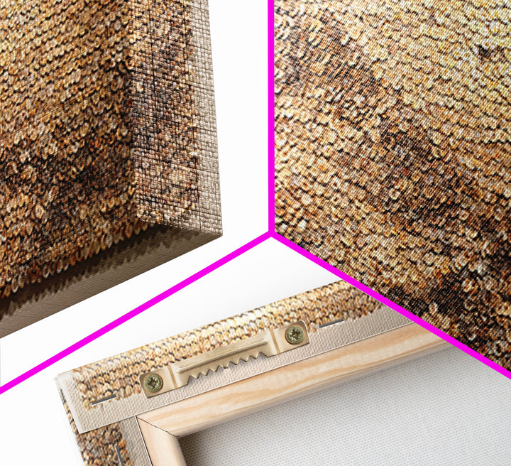 Cowrie Shell Mountain Wall Art, Textured African Landscape, Neutral Earth Tone Decor, Unique Home Decor, Boho Modern Canvas Print