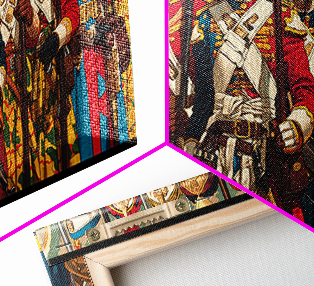 Regal African Women Warriors In Uniform Wall Art, African Women Art, Royal Tribal Decor, Black Female Canvas Print For Home Decor
