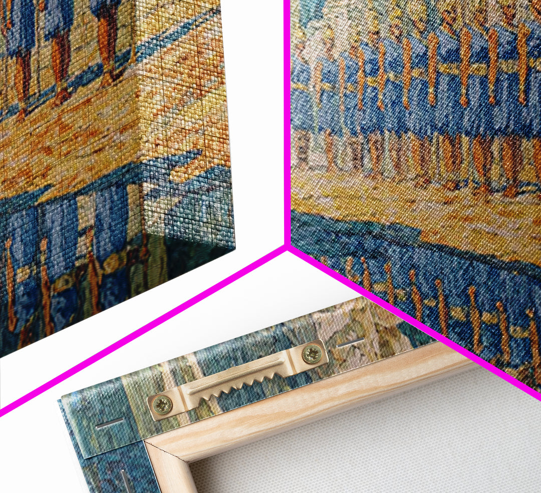 Blue Palace Guard Procession Canvas Print, African Warrior Art, Royal Cultural Wall Decor, Statement Living Room Artwork