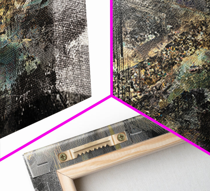 Moody Black And Gold Abstract Landscape Wall Art, Luxury Canvas Art, Modern Abstract Wall Art, Elegant Home Decor, Statement Piece