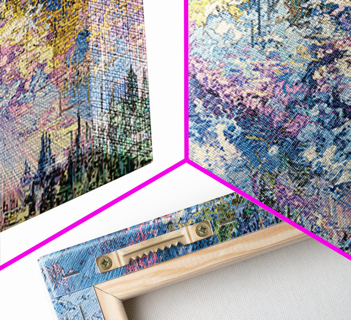 Dreamy Blue Pink Abstract Landscape Wall Art, Modern Canvas Print, Textured Art Print, Soft Nature Home Decor Gift For Her