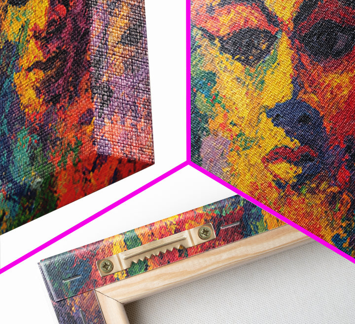 Vibrant Abstract African Masks Wall Art, Modern African Art Print, Colorful Afrocentric Decor, Tribal Face Canvas Print Gift
