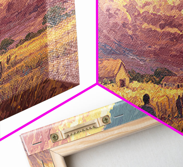 African Village Sunset Walk Wall Art, Rural Landscape Painting, Motherland Decor, African Safari Art, Boho Home Decor Gift