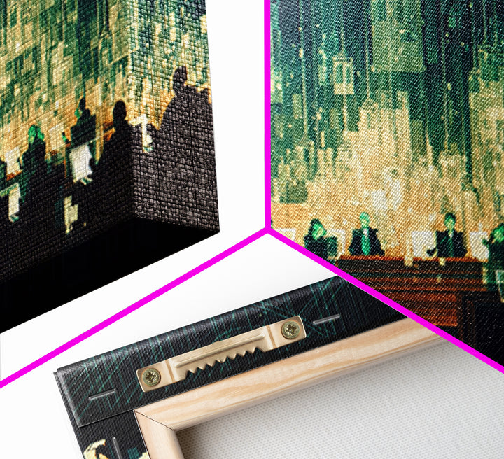 Futuristic Digital City Control Room Wall Art, Modern Canvas Art, Afrofuturism Decor, Tech Office Art, Statement Decor