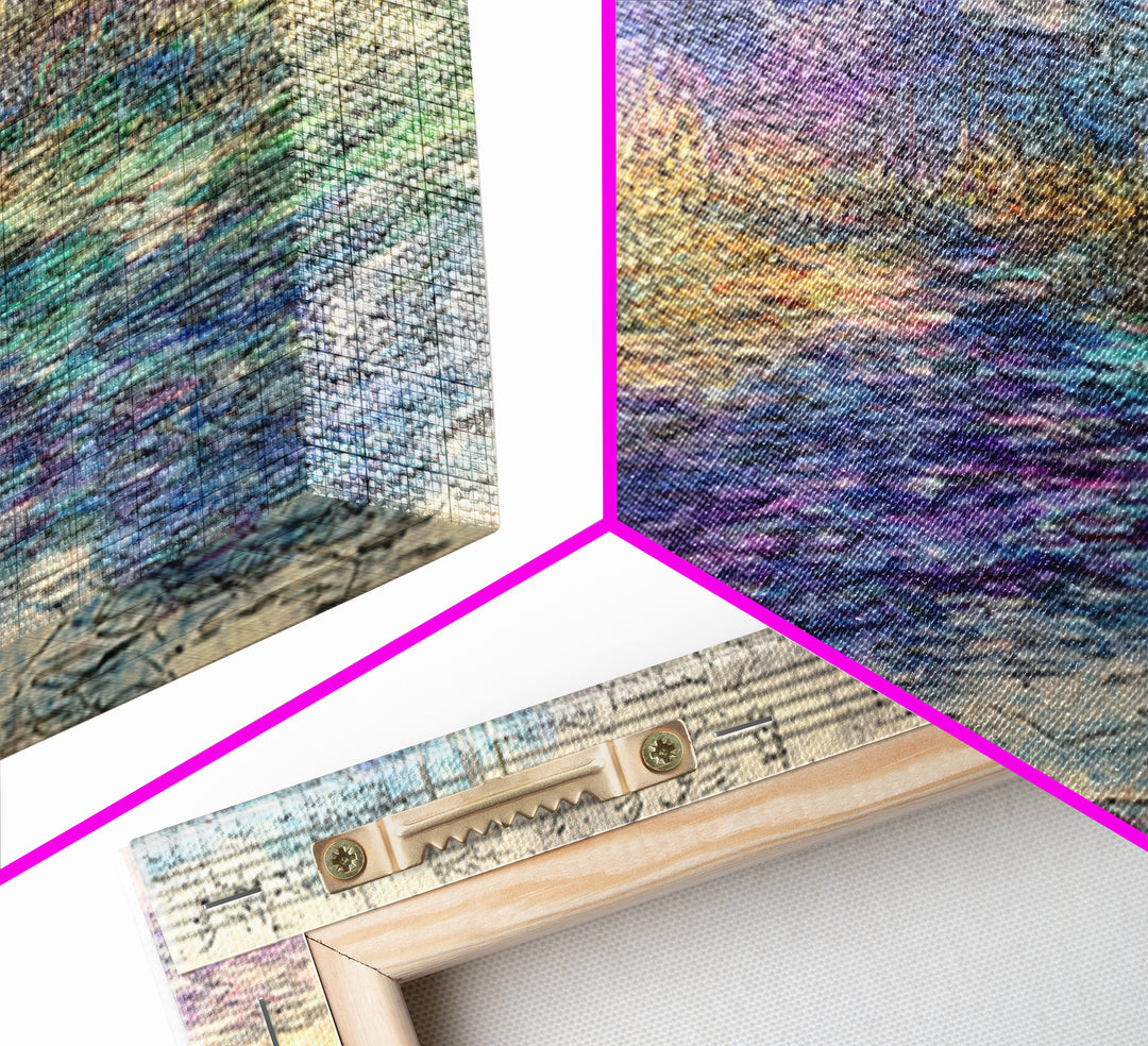 Pastel Abstract River Landscape Wall Art, Modern African Inspired Canvas Print, Dreamy Large Decor Art For Living Room Decor