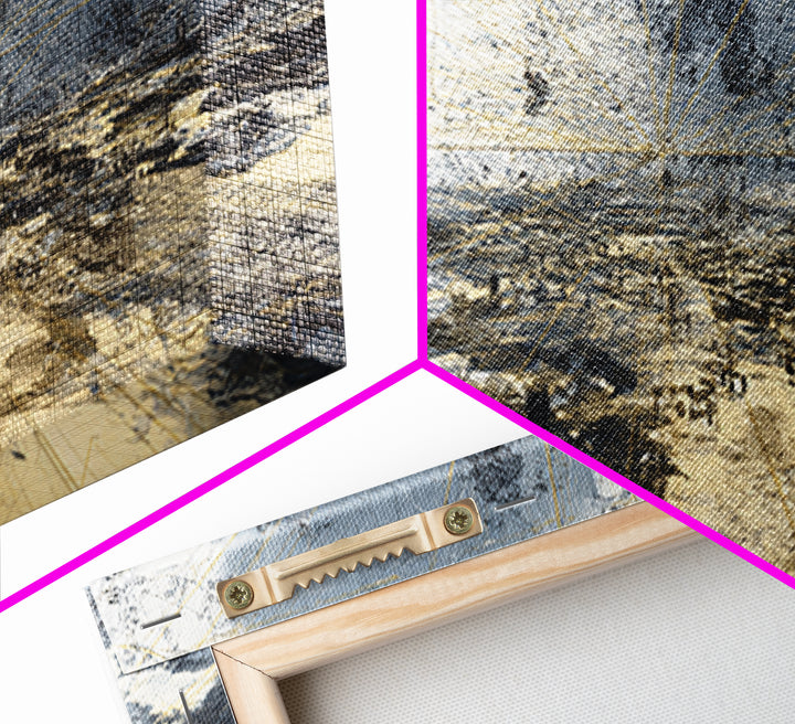 Storm Over African Landscape Wall Art, Abstract Canvas Print, Earth Tone Modern Art, Large Statement Living Room Office Decor