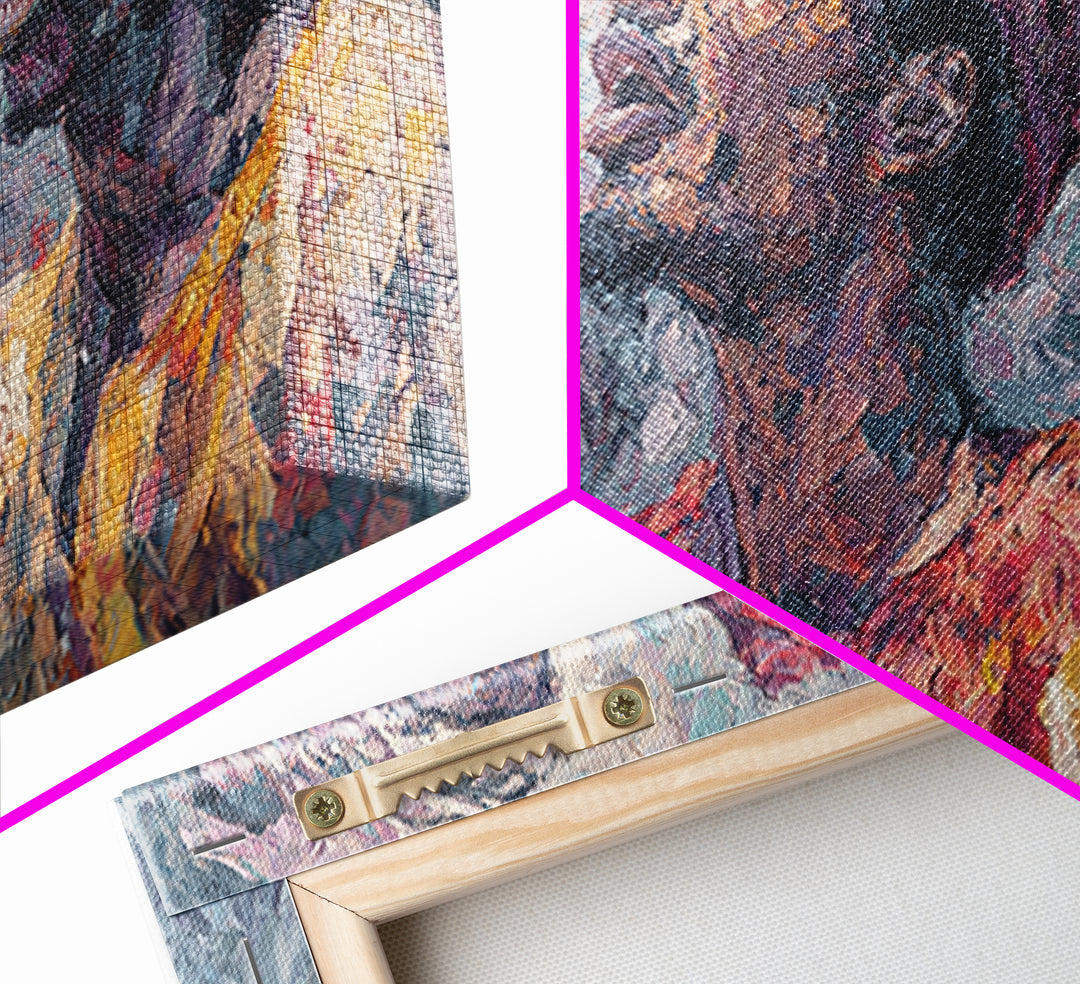 Three African Elders Portrait Wall Art, Impressionist African Painting, Black Culture Art, Afrocentric Home Decor Gift Print