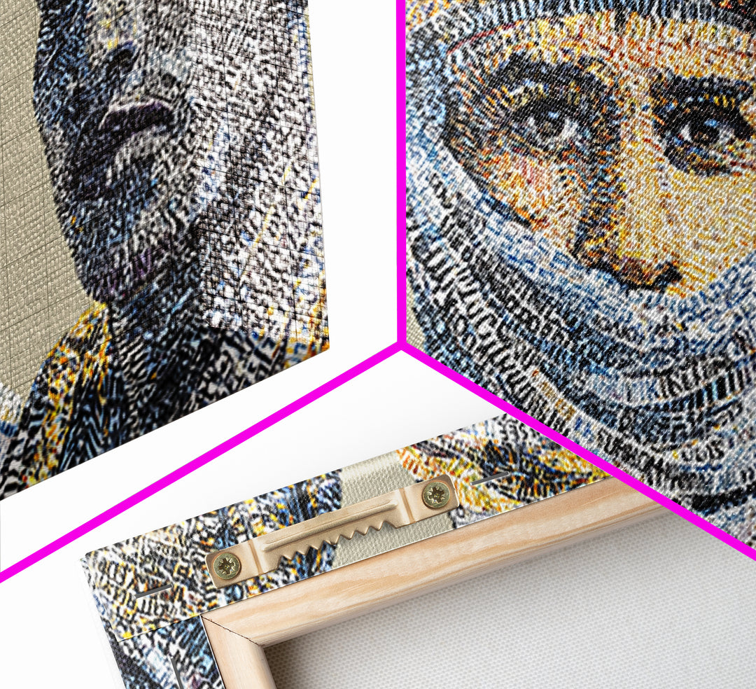 North African Tuareg Portrait Trio Canvas Print, Blue Desert Nomad Wall Art, Modern African Art Prints For Home Decor Gift