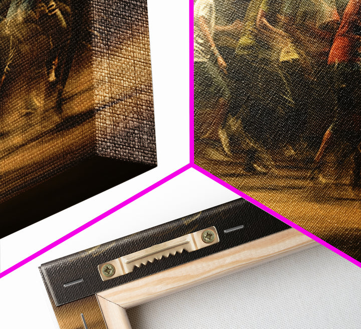 Blurred African Runners In Warm Motion Wall Art, Contemporary Black People Canvas Print, Urban Cultural Decor Gift For Home