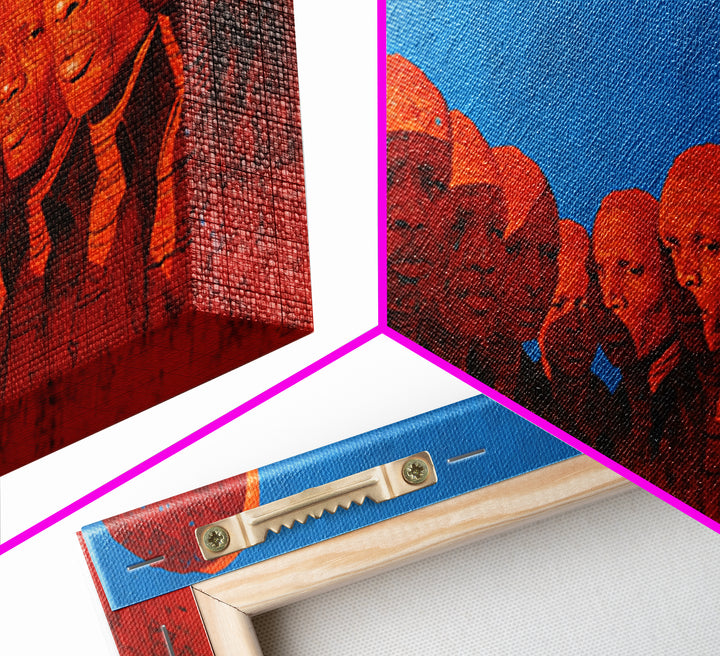 Bold Red African Warrior Portraits Wall Art, Afrocentric Canvas Print For Black Culture Decor, Statement Living Room Art