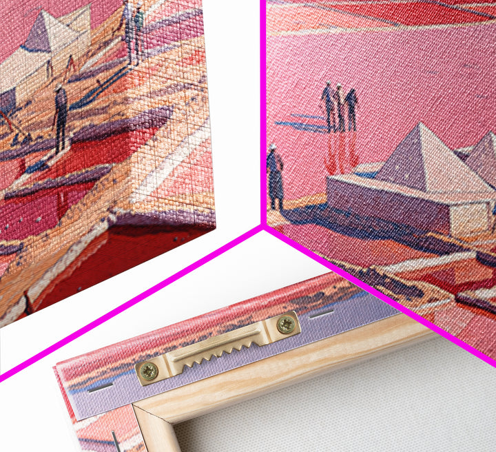 Pink Salt Pans And Desert Canvas Print, African Landscape Art, West Africa Travel Decor, Unique Coastal Wall Decor Home Gift