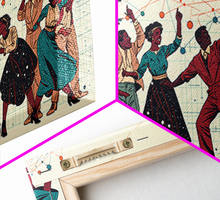 Joyful African Dancers Celebration Wall Art, Afrocentric Art, Black Culture Art, Colorful Modern Decor, Music Party Gift